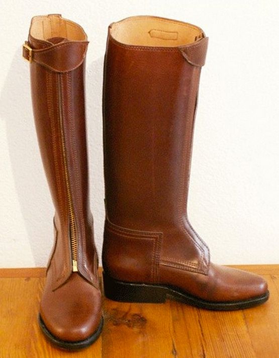 polo boots with zipper